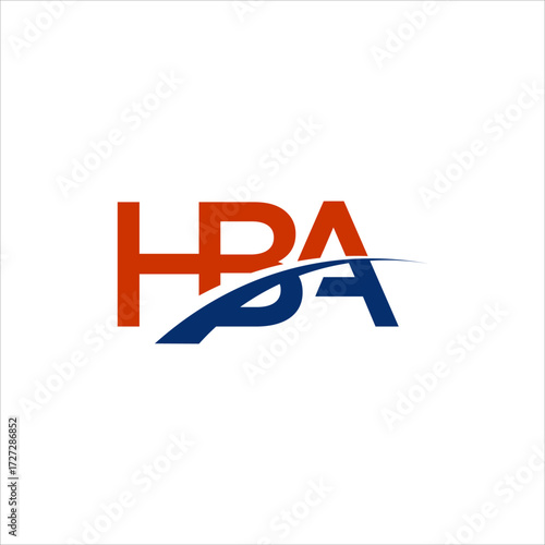 Initial HBA Letter Logo Design Vector Icon Creative Branding Company for  financial advisor design. with path way concept vector