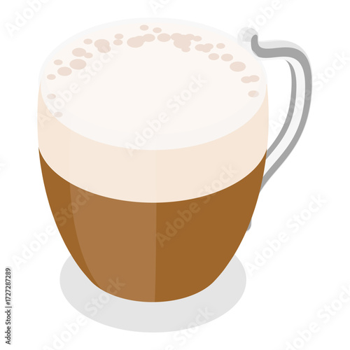 3D Isometric Flat Vector Set of Coffee Beverages, Cafe Menu. Item 4