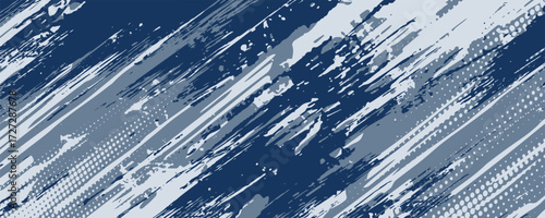 A Deeply Textured Blue Grunge Background with a Central Cloud-Like Shape