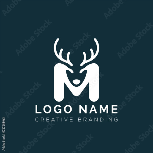 Letter M deer logo