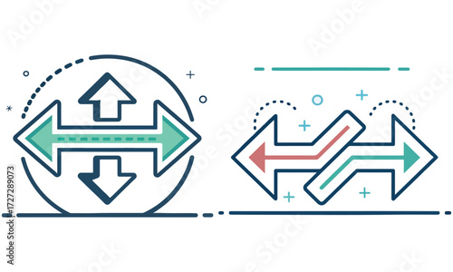 Direction, Choice, and Flow – Abstract Arrow Vector Icons