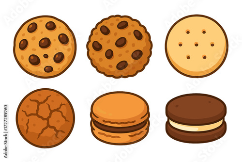 Delicious cookies in various shapes and flavors perfect for dessert lovers
