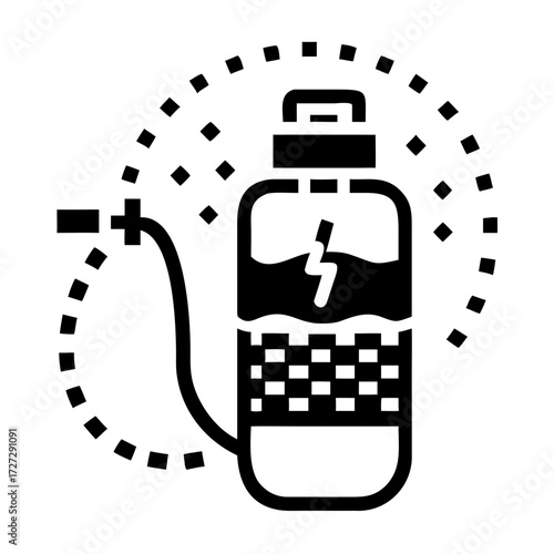 Water Purifier Illustration in Geometric Style with Pixel-Inspired Mosaic Details  
