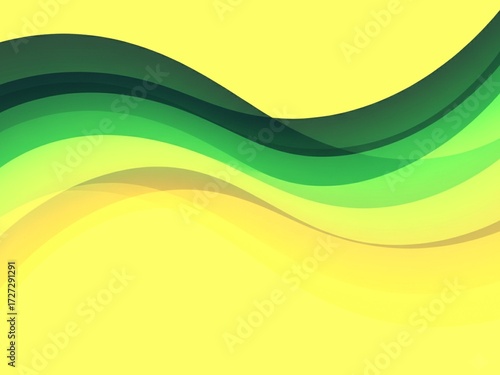 Abstract gradient background with soft flowing green and yellow wave shapes. Suitable for presentation background, wallpaper, or creative graphic design element.