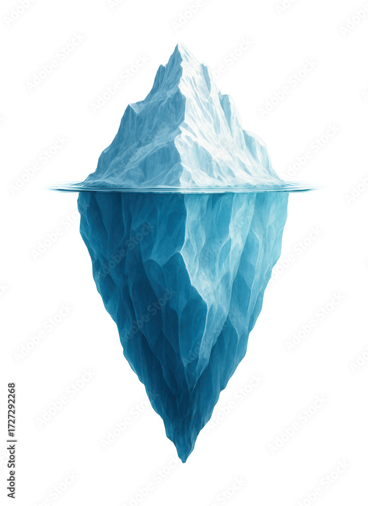 Obraz premium Iceberg symbolizing company values, with visible and hidden parts.