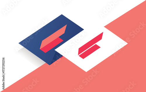 Vector mockup two overlapping diagonal visiting cards scalable eps graphic