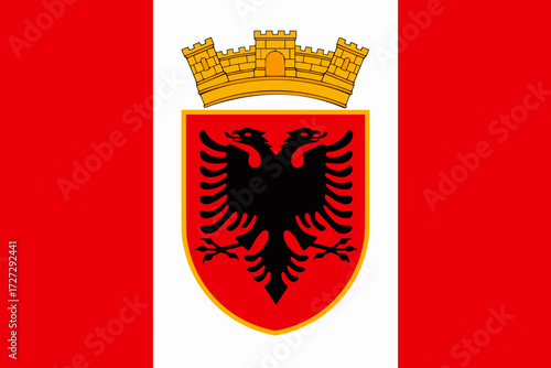 Proposed flag of Ilirida, a predominantly Albanian region in North Macedonia. Horizontal stripes red, black, yellow with single star.