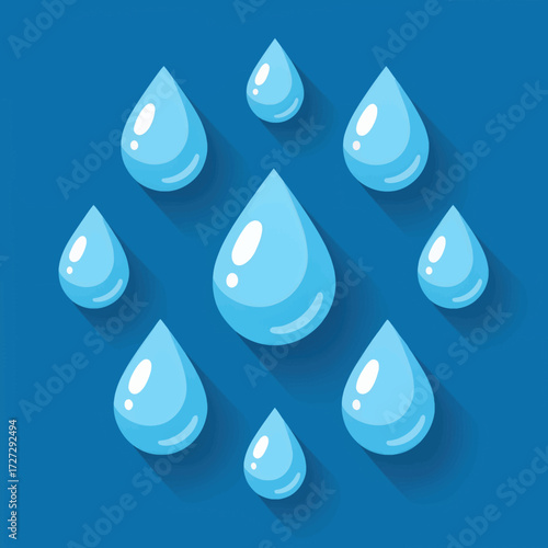 "Serene Water Droplets on Blue Sky"