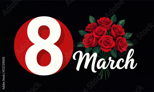 Celebrating March 8th with Red Roses Bouquet