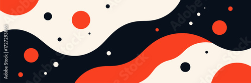 Dynamic Cosmic Waves with Red and Yellow Planets