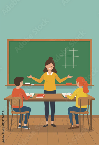 Interactive Classroom Lesson with Teacher and Students