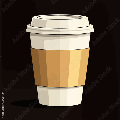 Illustrated Coffee Cup in Minimalist Style