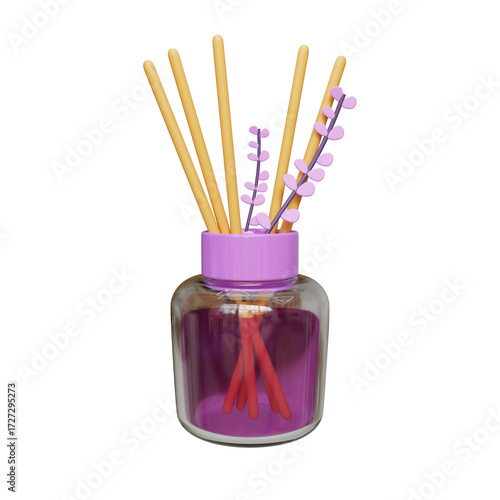 Lavender Reed Diffuser Home Fragrance with Floral Accents