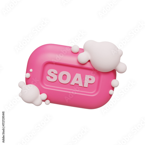 Pink Soap with Bubbles