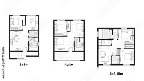 AutoCAD House Plan Vector Illustration – New Home Floor Plans for Interior and Exterior Construction AI EPS PNG JPEG
