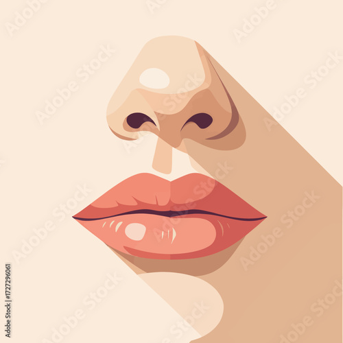 Silent Whisper: Lips and Nose in Soft Light