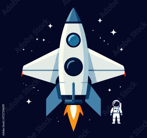 Space Adventure: Rocket Launch with Astronaut