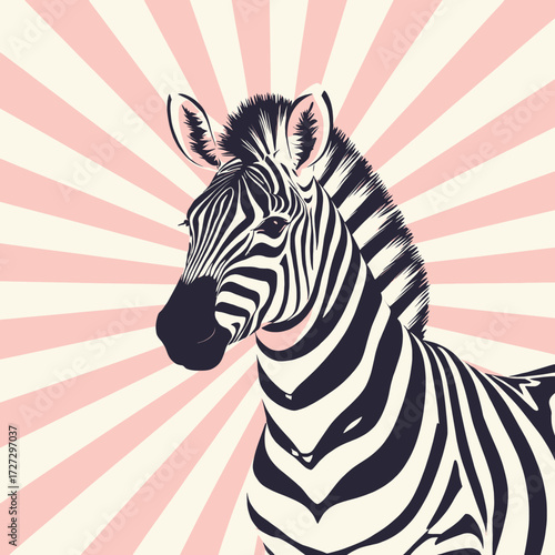 Zebra Radiance: Pink Sunburst Stripes