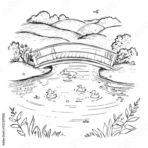Friendly cartoon kangaroo standing in a grassy landscape with fluffy clouds and rocky outcrops
