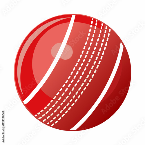 Get ready to hit a six with this vibrant red cricket ball, perfect for sports enthusiasts, advertising campaigns, or adding a sporty touch to your designs, embodying energy and action!