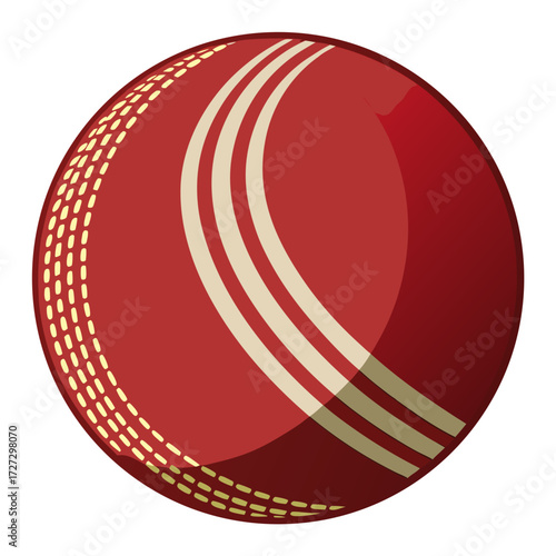 Experience the thrill of cricket with this vibrant red ball, perfect for sports enthusiasts and game day promotions, capturing the energy and excitement of the sport