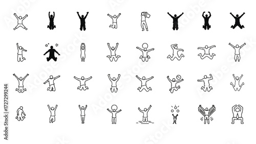 Top View Vector Icons – Silhouettes of Men Executives Standing and Sitting AI EPS PNG JPEG
