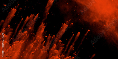 Abstract red water color hand painted art victor illustration. Dark red painted smoky textured black color powder explosion. Black and red Smoke background elegant luxury space with stars.