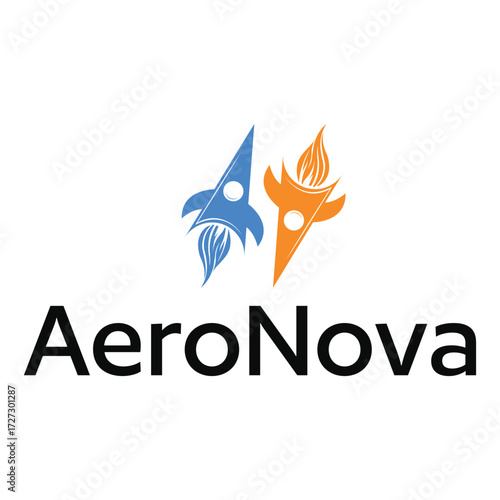 AeroNova Futuristic Tech Logo with Abstract Wing in Modern Minimal Design