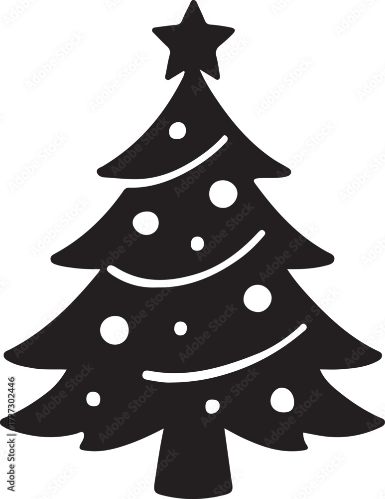 Fototapeta premium Festive Christmas Holiday Silhouette Vector Collection