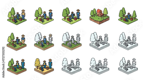 Top View Tree Vector Icons – Set of Illustrations for Landscape Design Plans AI EPS PNG JPEG
