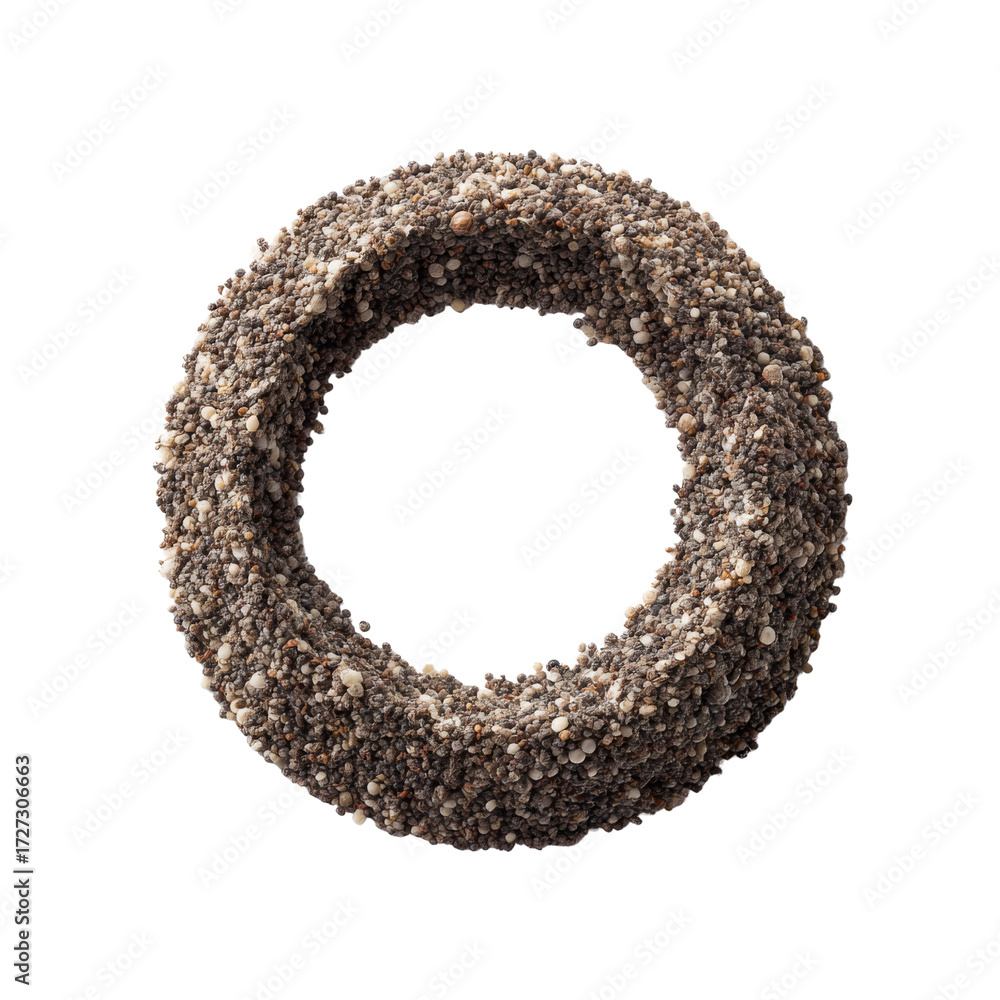 Obraz premium Round Decorative Element Made from Natural Ingredients, Ideal for Crafts, Home Decor, or Artistic Projects in Neutral Tones