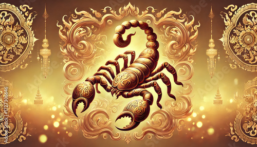 Thai Line Art scorpion