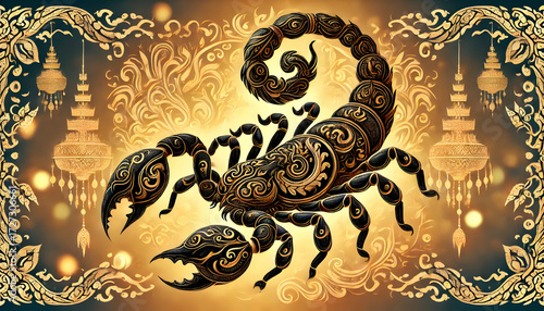 Thai Line Art scorpion