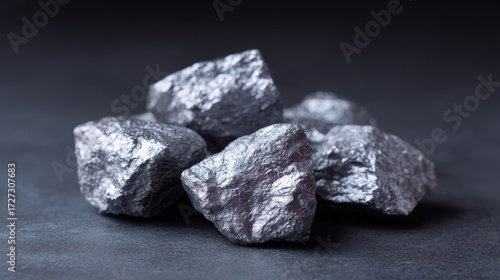 Shiny raw mineral pile of valuable metal. crucial resource for geology and technology. An important look at rare earth elements essential for modern industry