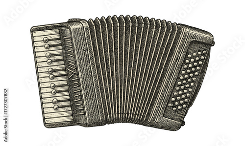 Vintage accordion illustration for music and art enthusiasts