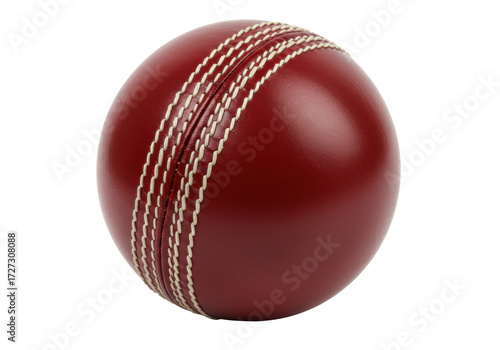 Принти на полотні Isolated red leather cricket ball, sporting equipment used in cricket game, roun
