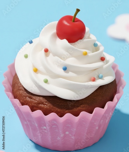 cupcake with frosting and sprinkles