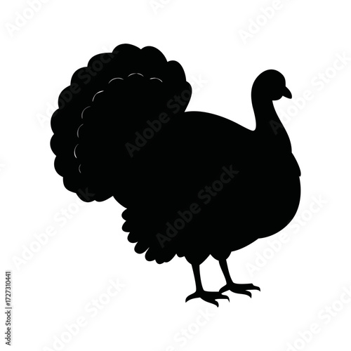 Scalable vector silhouette illustration of a thanksgiving turkey bird icon Vector