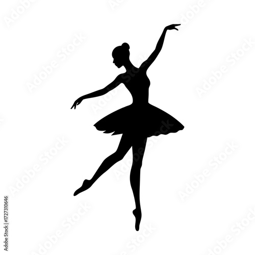 Elegant silhouette vector illustration of a graceful ballet dancer in motion Vector