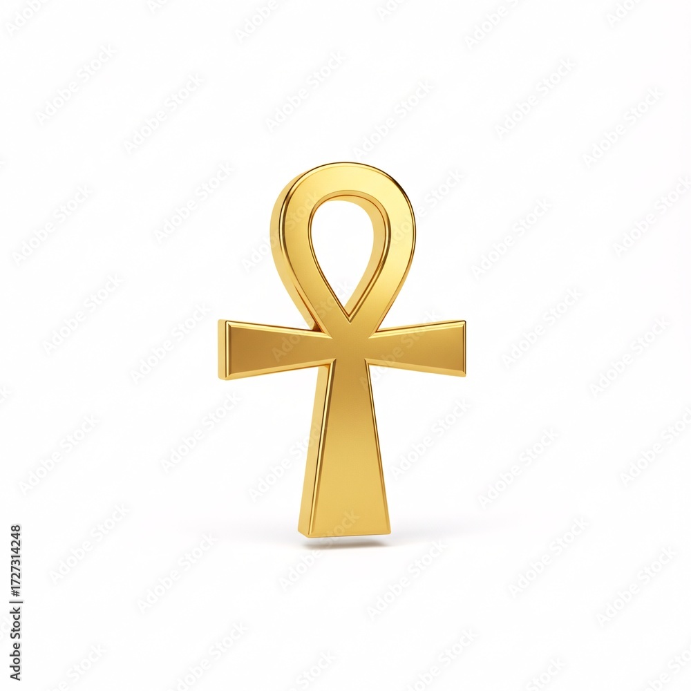 Fototapeta premium A golden Egyptian symbol of life, the Ankh