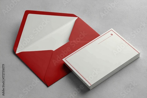 Red envelope and white notecard