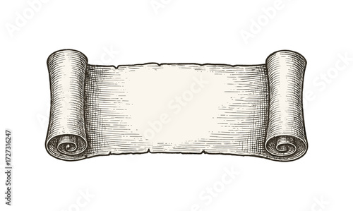 Antique scroll illustration for vintage design and decoration projects