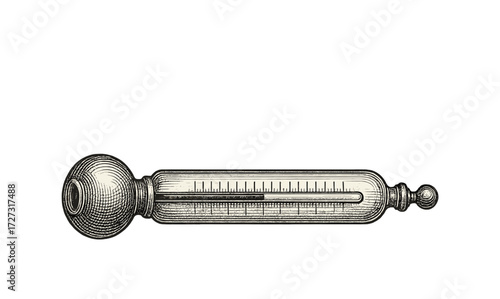 Vintage antique thermometer illustration for historical design and educational use