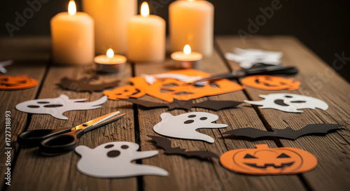 Creative Halloween Fun Spooky season crafts for kids making paper garlands and decorations at a festive workshop party