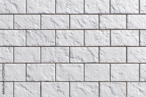 White textured rectangular bricks forming a wall, with subtle brown grout lines.  The bricks have a slightly rough, uneven surface