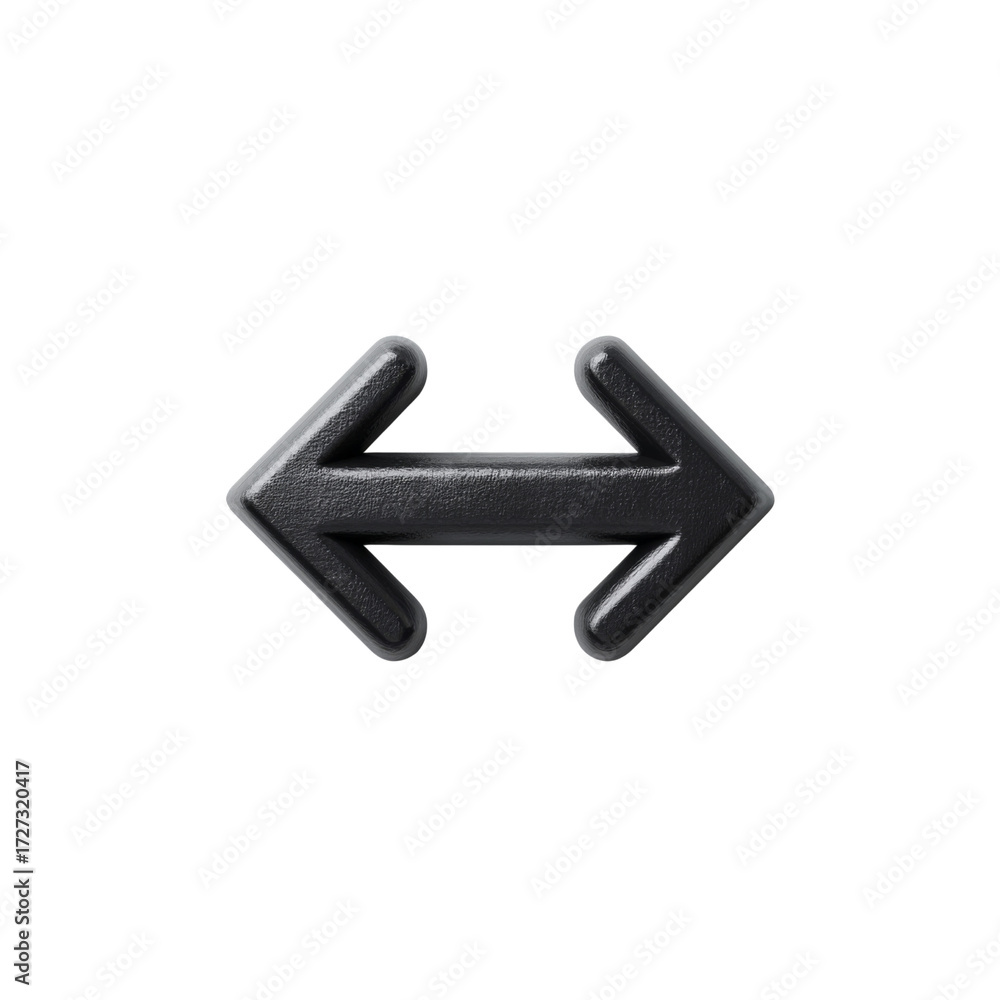 Fototapeta premium Black Arrow Symbol Representing Directional Movement and Choice in Modern Design Themes and Concepts