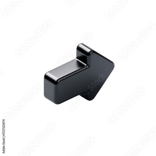 Glossy Black Arrow Icon for Navigation and User Interface Design in Modern Applications