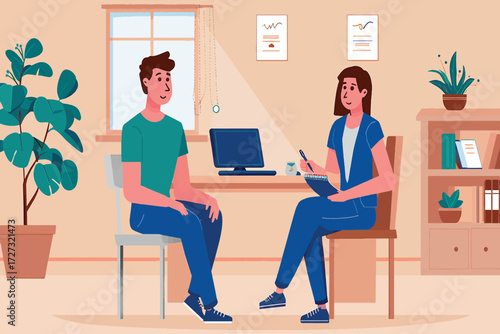 Therapist and Patient Discussing Issues in a Counseling Session