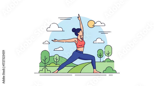 Yoga and Pilates Woman Vector Illustration – Tight Sportswear Pose Collection AI EPS PNG JPEG
