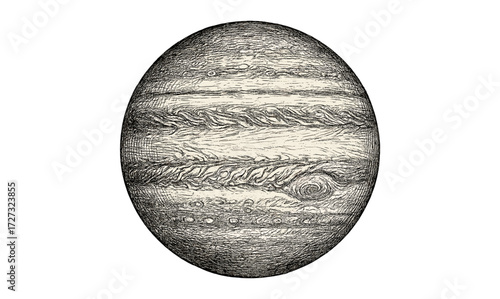 Vintage jupiter engraving design for artistic and educational prints